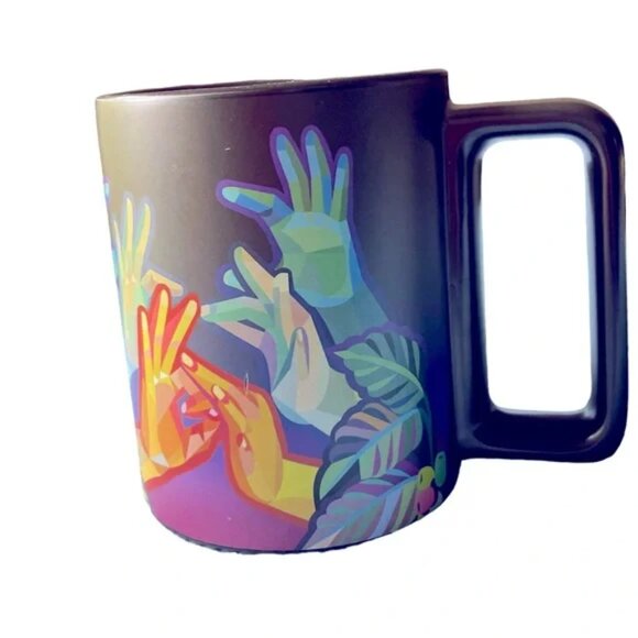 STARBUCKS 2021 American Sign Language "Connect" ASL MUG Artist Yiqiao Wang 12 oz - Picture 4 of 9